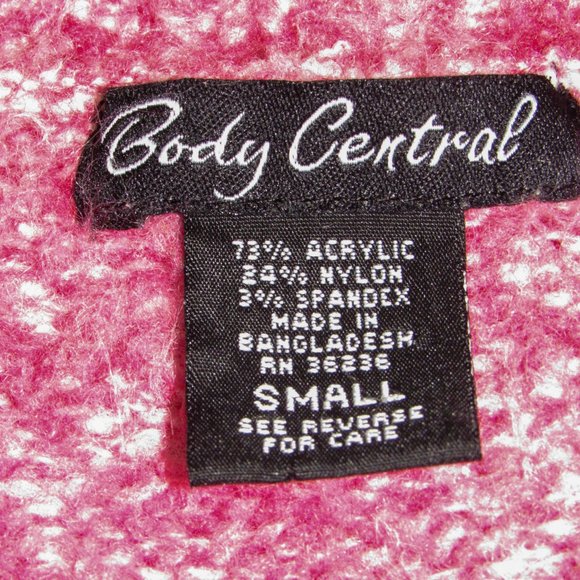 Body Central Pink & White Gradient weave soft sweater extra-long sleeves small - Picture 11 of 12